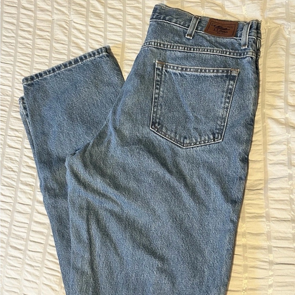 L.L. Bean Relaxed Fit Flannel Lined Blue Jeans